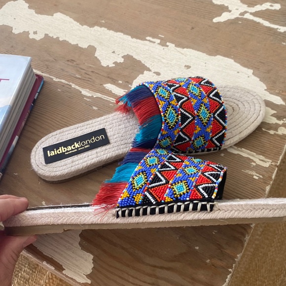 Free People BNWT laidback London embellished tribal Coachella sandal 🌈 Love❤️‼️ - Picture 9 of 10